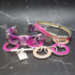 Vera Bradley/Paparazzi/Anne Klein Set of 3 Bracelets Pink Purple Spring Gift